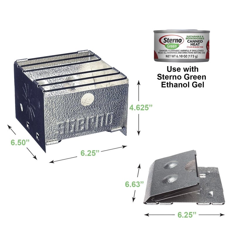 Sterno Foldable Camp Stove - Portable Camping Stove for Outdoor Cooking, Easy-to-Assemble for Outdoor Picnics, Tailgating, & Emergencies - Pack of 1, Silver - Image 2
